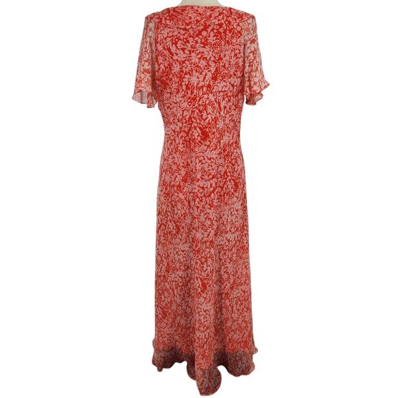 Vintage 90s Coldwater Creek 100% Silk Maxi Dress Pink Floral Print Size 12 - Picture 4 of 6